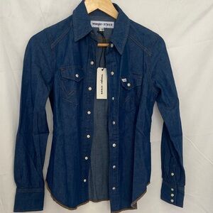 Wrangler Dark Blue Denim Button-Up